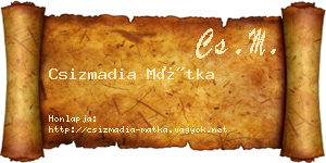 Csizmadia Mátka névjegykártya